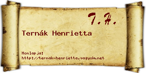 Ternák Henrietta névjegykártya